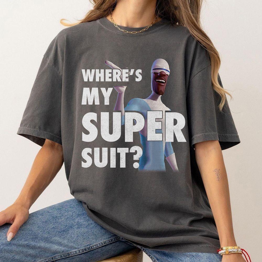 Pixar The Incredibles Vintage Frozone Super Suit Logo Disney Vuitino Shirt
